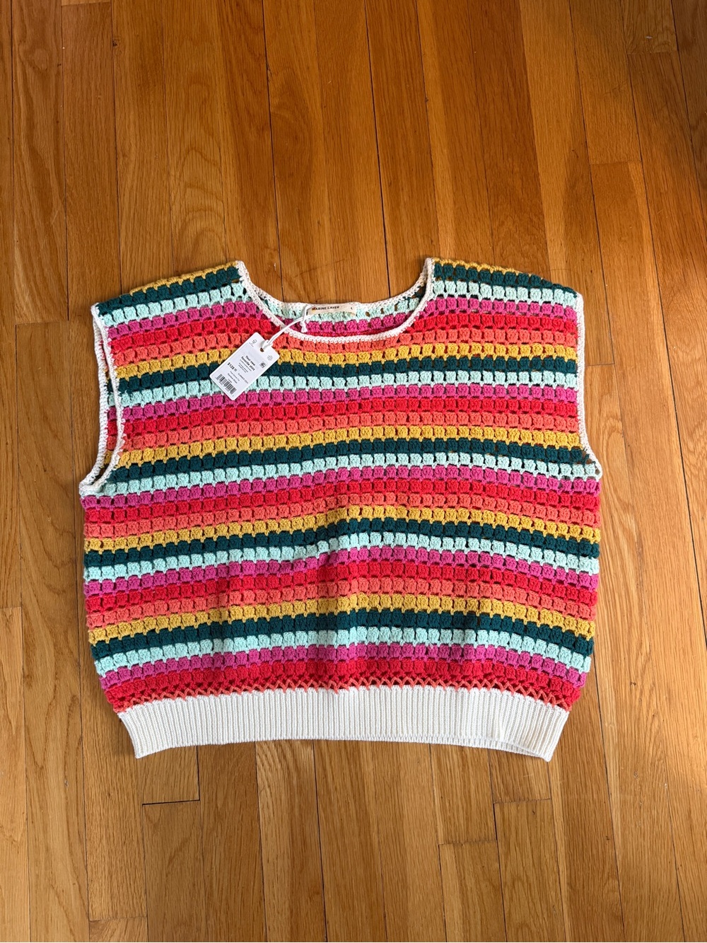 MARINE LAYER Faye Dolman Top Rainbow stripe